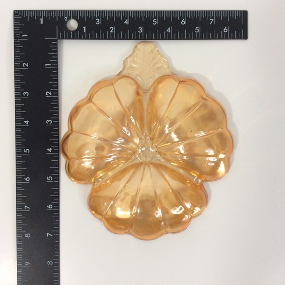 Vintage Carnival Glass Hibiscus Trinket Nut Dish - Picture 4 of 7